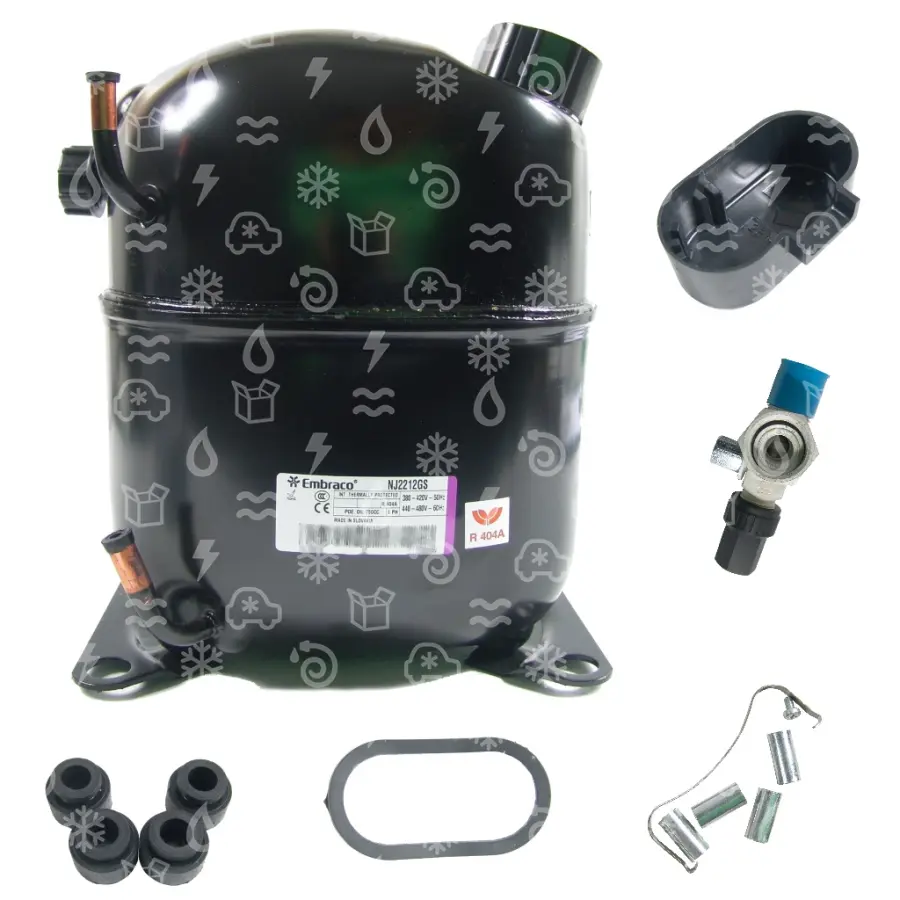 kompresor EMBRACO NJ2212GS-V, LBP - R404A, R507, 380 - 420 V, 3 fá
